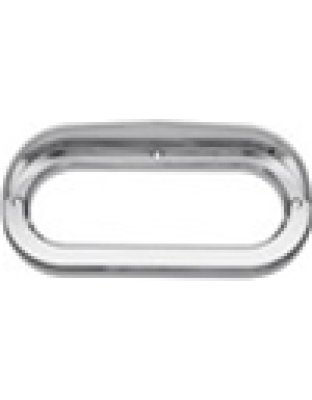 Oval Chrome Plastic Light Bezel with Visor for Stop/Turn/Tail |  Part Number: WPBV09B