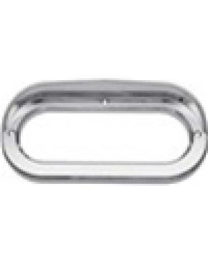 Oval Chrome Plastic Light Bezel with Visor for Stop/Turn/Tail |  Part Number: WPBV09B