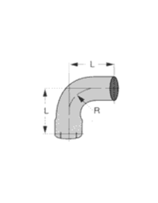 5in short radius 90* chrome elbow plain both ends Part Number: 11P-500CP