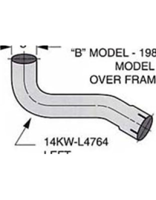 Kenworth w900b 82 newer double bend chrome 5" left elbow Part Number: 14KWL4764CP