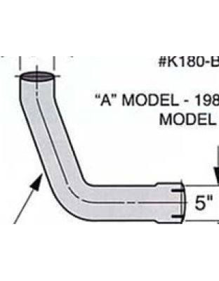 Kenworth w900a 66 - 76 double bend chrome right elbow Part Number: 14KWR0742CP