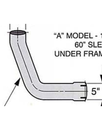 Kenworth w900a 76-81 double bend chrome 5in right elbow Part Number: 14KWR2953CP