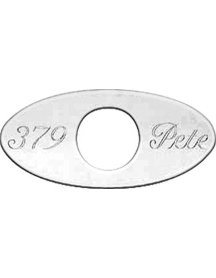 Peterbilt keyhole protector engraved "379" oval per pair Part Number: PT91XE79