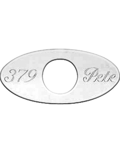 Peterbilt keyhole protector engraved "379" oval per pair Part Number: PT91XE79