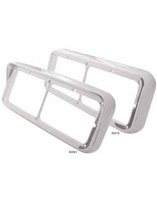 Dual Rectangular Chrome Plastic Headlight  Bezel -No Visor- Part Number: 87591