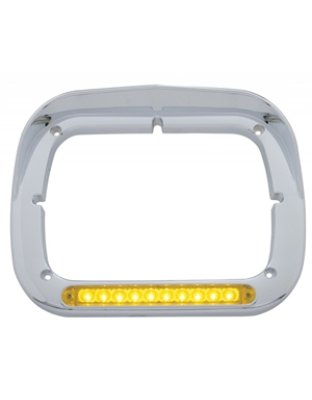 10 LED Single Headlight Bezel w/ Visor Part Number: 32370