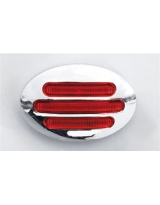 Flatline small oval red/clear marker light Part Number: TLED-FG2CR