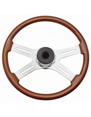 Wood 4 spoke steering wheel peterbilt fixed column 75-98 Part Number: WP-SWPB7598