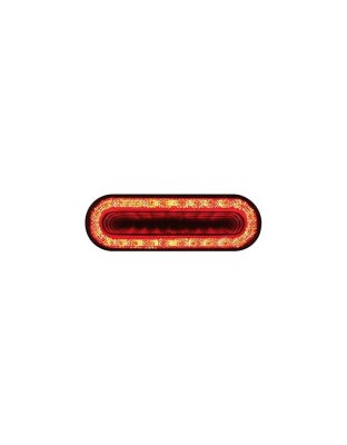 24 LED 6&quot; Oval Mirage Light (Stop, Turn &amp; Tail) - Red LED/Clear Lens | Part Number: 36664