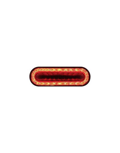 24 LED 6&quot; Oval Mirage Light (Stop, Turn &amp; Tail) - Red LED/Clear Lens | Part Number: 36664