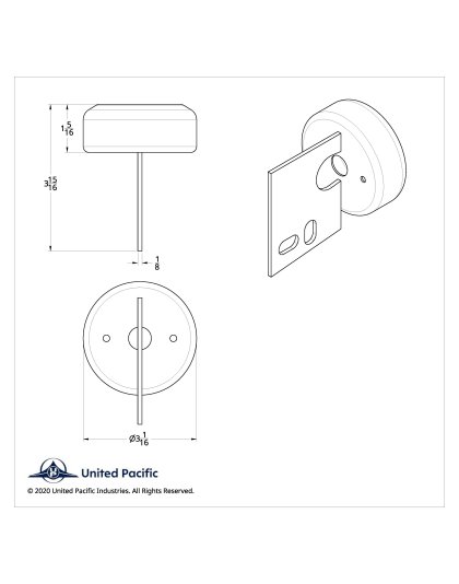 Mud Flap Hanger End Light Bracket Only 2&quot; | Part Number: 10667