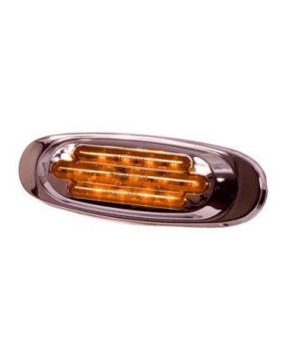 Pete oval 13 LED Chrome Amber Clearance Marker  | Part Number: M72270Y