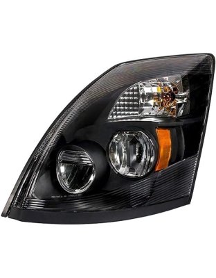 Led Headlight Assembly - Driver Side, Black Housing, High/Low Beam, With Signal Light | Part Number: 31906