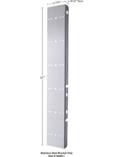 Peterbilt Front Air Cleaner Bracket w/12X 17 Amber LED Dual Function Refl. Lights &amp; SS Bezels-Clear Lens | Part Number: 39639