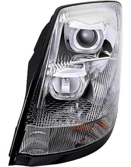 Chrome Projection Headlight Assembly - Driver Side, Chrome Housing, High/Low Beam, With Amber Led Light | Part Number: 31230