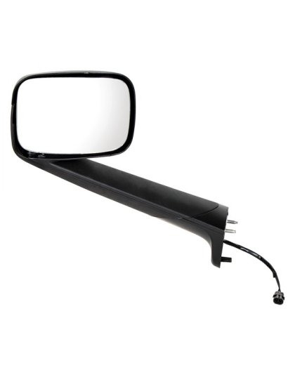 Black Hood Mirror With Heated Lens For 2018-2023 Freightliner Cascadia - Driver| Part Number: 42846