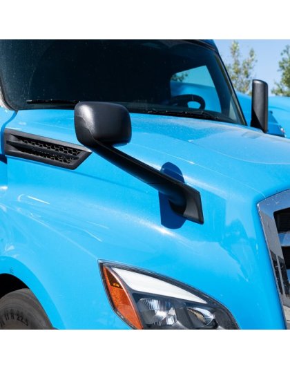 Black Hood Mirror With Heated Lens For 2018-2023 Freightliner Cascadia - Driver| Part Number: 42846