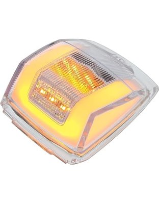 GloLight Square Cab Light - Amber 24 LED/Clear Lens| Part Number: 36967