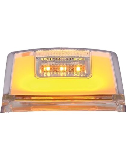 GloLight Square Cab Light - Amber 24 LED/Clear Lens| Part Number: 36967