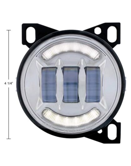  18 LED Fog Light With LED Light Bar For Peterbilt 579 (2012-2021) &amp; Kenworth T660 (2007-2017)-Chrome | Part Number: 36605