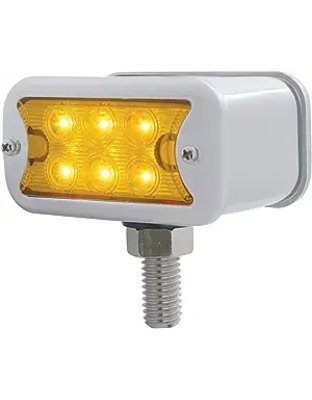 LED Dual Function Double Face Light W/Bezel - T-Mount - Amber &amp; Red LED/Amber &amp; Red Lens | Part Number: 39414