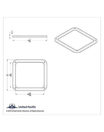 Chrome Plastic KW Daylight Door W900 View Window Trim With Hardware | Part Number: 40923