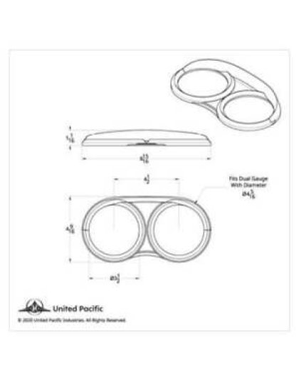 Dual Gauge Cluster Bezel With Visor For 2006  Peterbilt | Part Number: 41254