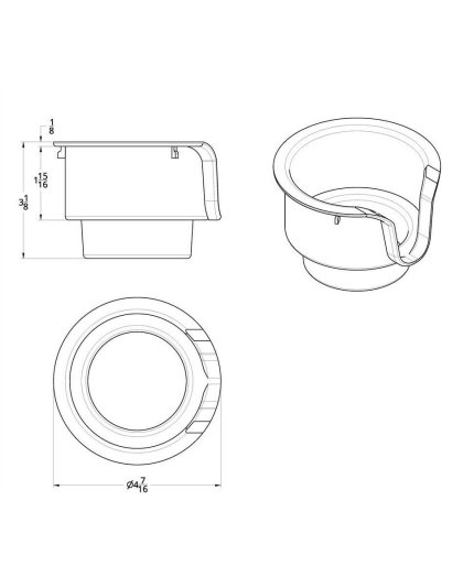 Chrome Cup Holder Insert For Kenworth W900/T800/T600 (2002-2008) &amp; Peterbilt 379/378 (2001-2005) | Part Number: 40963