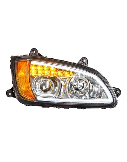  Chrome Projection Headlight With LED Turn Signal &amp; Position Light For 2008-2017 Kenworth T660 - Passenger | Part Number: 32780