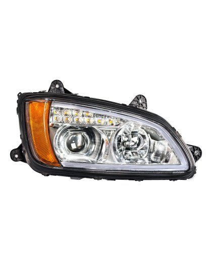  Chrome Projection Headlight With LED Turn Signal &amp; Position Light For 2008-2017 Kenworth T660 - Passenger | Part Number: 32780