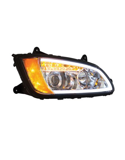  Chrome Projection Headlight With LED Turn Signal &amp; Position Light For 2008-2017 Kenworth T660 - Passenger | Part Number: 32780