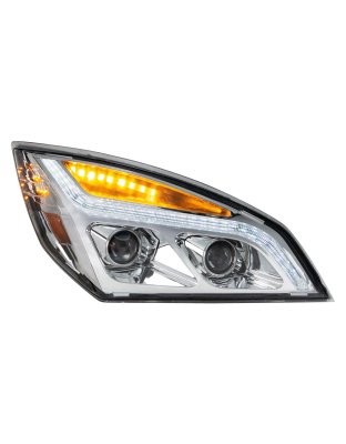  Chrome LED Projection Headlight With LED Position Light For 2018-2023 Freightliner Cascadia - Passenger | Part Number: 35820