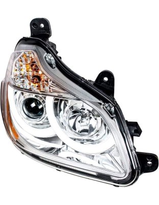 Chrome Projection Headlight With LED Position Light For 2013-2021 Kenworth T680 - Passenger| Part Number: 31455