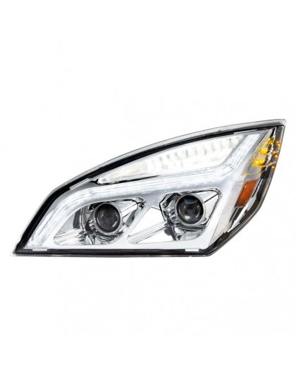  Chrome LED Projection Headlight With LED Position Light For 2018-2023 Freightliner Cascadia - Driver | Part Number: 35819