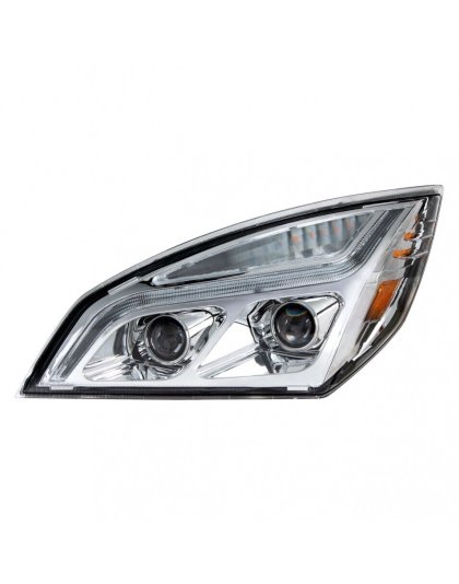  Chrome LED Projection Headlight With LED Position Light For 2018-2023 Freightliner Cascadia - Driver | Part Number: 35819