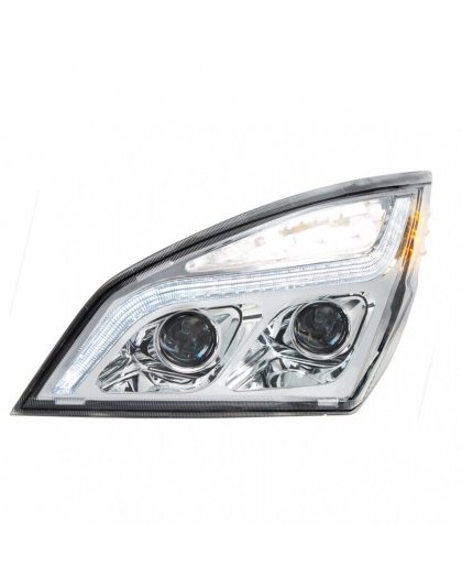  Chrome LED Projection Headlight With LED Position Light For 2018-2023 Freightliner Cascadia - Driver | Part Number: 35819