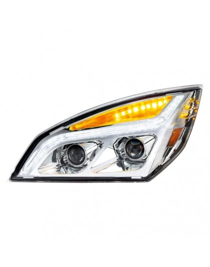  Chrome LED Projection Headlight With LED Position Light For 2018-2023 Freightliner Cascadia - Driver | Part Number: 35819