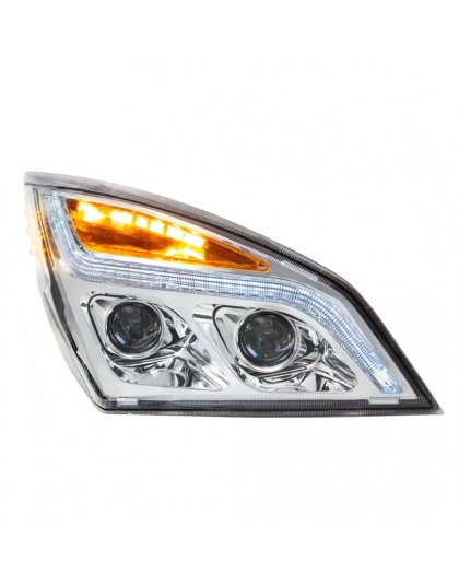  Chrome LED Projection Headlight With LED Position Light For 2018-2023 Freightliner Cascadia - Passenger | Part Number: 35820