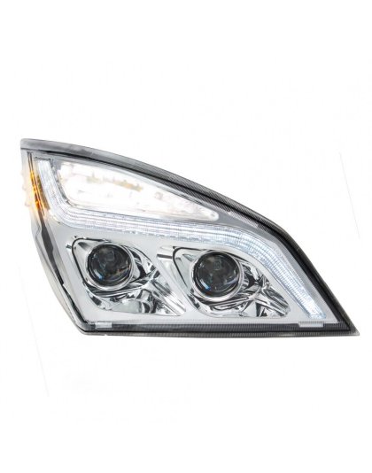  Chrome LED Projection Headlight With LED Position Light For 2018-2023 Freightliner Cascadia - Passenger | Part Number: 35820