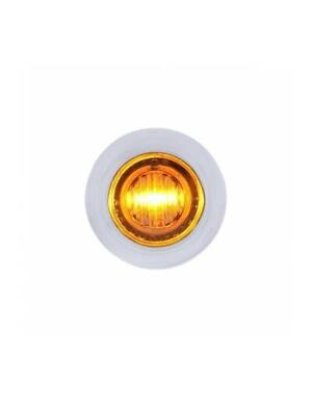 3/4&quot; LED Dual Function Mini Light With Bezel (Clearance/Marker) - Amber LED/Clear Lens. | Part Number: 37969