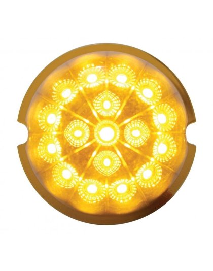  17 LED Dual Function Watermelon Clear Reflector Cab Light Kit - Amber LED/Amber Lens| Part Number: 39751