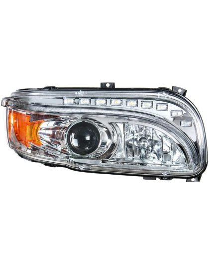 Chrome Projection Headlight With LED Turn &amp; DRL For Peterbilt 389 (2008-2023) &amp; 388 (2008-2015)- Passenger | Part Number: 35803