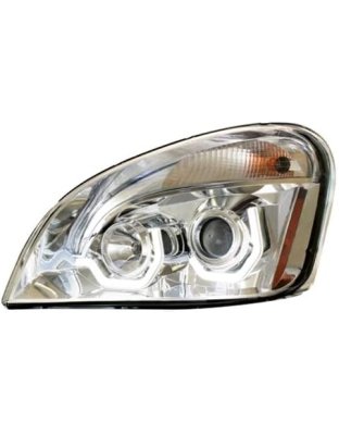 Chrome Projection Headlight With White LED Position Light For 2008-17 Freightliner Cascadia - Driver | Part Number: 31286