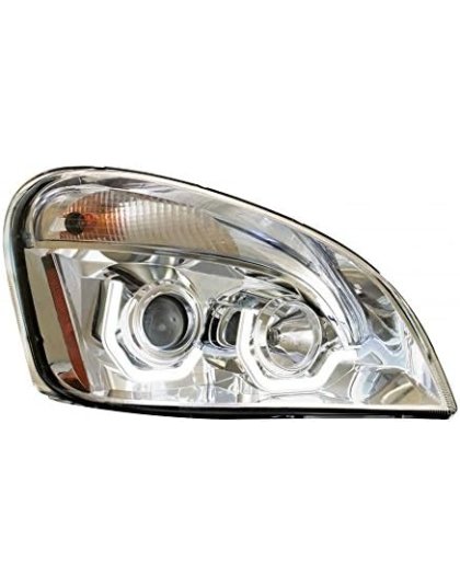 Chrome Projection Headlight With White LED Position Light For 2008-17 Freightliner Cascadia - Passenger | Part Number: 31287