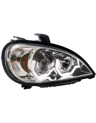 Chrome Projection Headlight With LED Position Light For 2001-2020 Freightliner Columbia - Passenger | Part Number: 31257