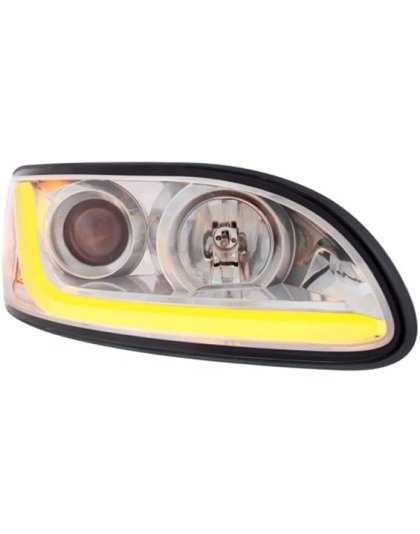 Chrome Projection Headlight W/LED Dual Function Light Bar For PB 386 (2005-2015) &amp; 387 (1999-2010) - Passenger | Part Number: 31253