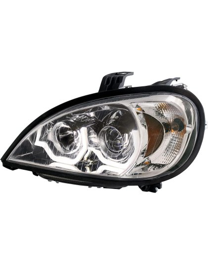 Chrome Projection Headlight With LED Position Light For 2001-2020 Freightliner Columbia - Driver | Part Number: 31256