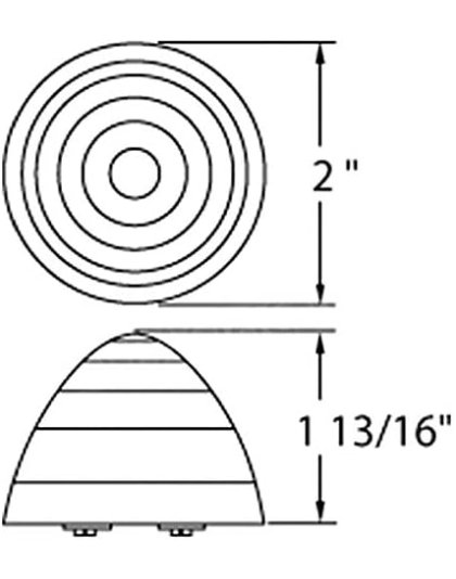 2&quot; Round Beehive Light (Clearance/Marker) - Red LED/Clear Lens | Part Number: 38367