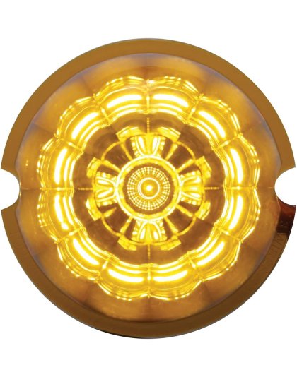 17 LED Reflector Watermelon Maze Cab Light - Amber LED/Amber Lens| Part Number: 39349