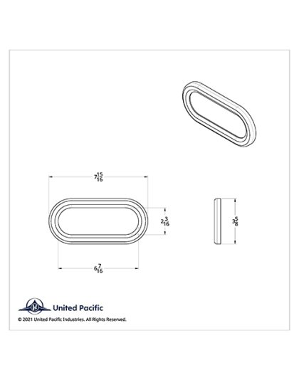 Chrome Twist-On Light Bezel For 6&quot; Oval Light Grommet | Part Number: 33999